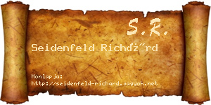 Seidenfeld Richárd névjegykártya